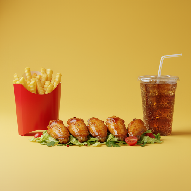 Menú Alitas de pollo (6 Uds)