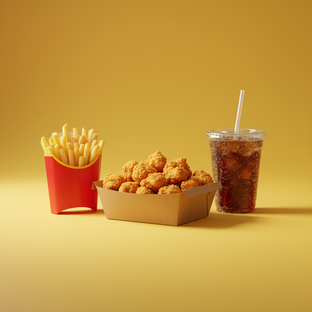 Menú Popcorn de pollo (12 Uds)